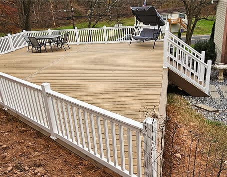 Completed deck project from Reinert brothers construction