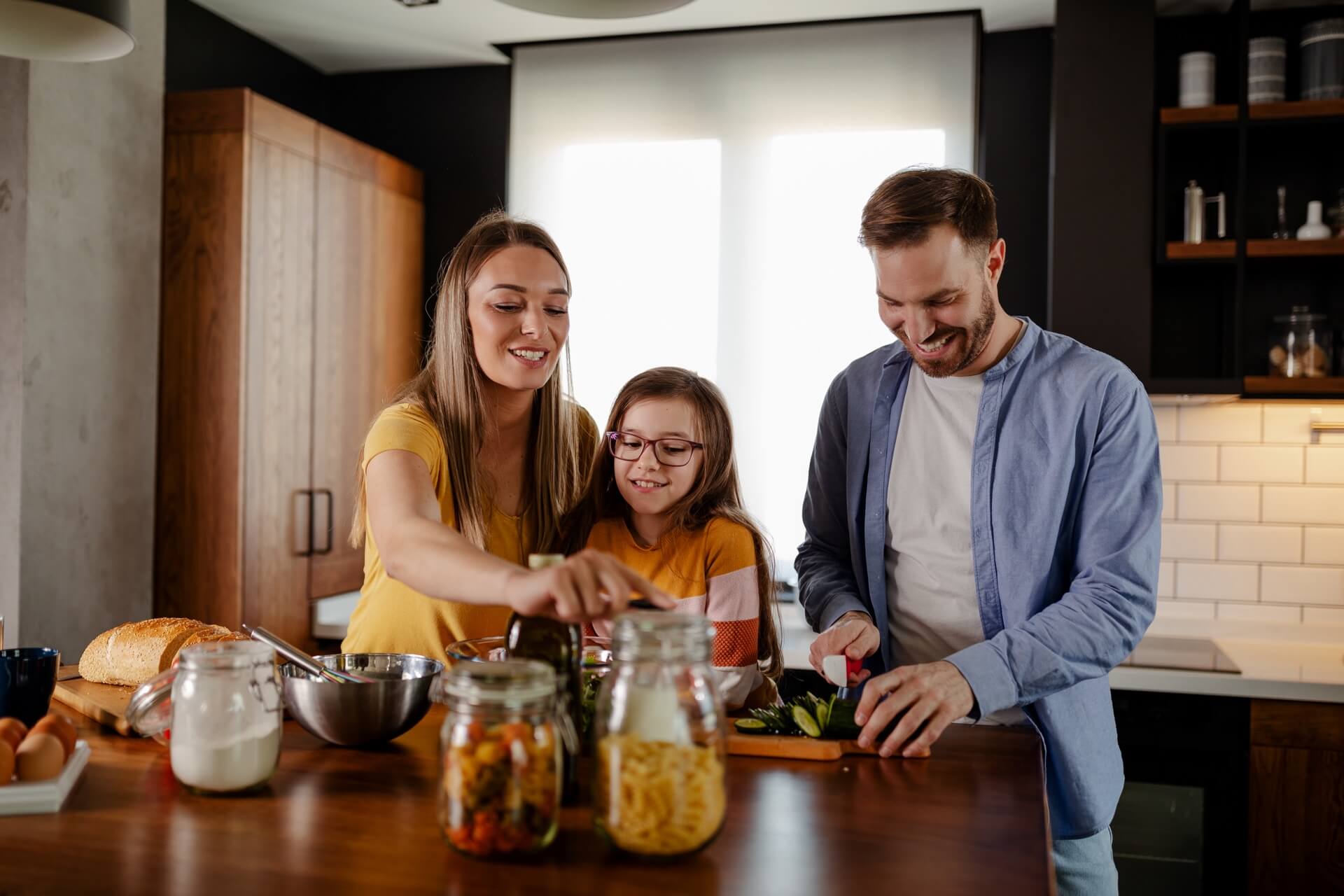 Family in kitchen in Harrisburg PA