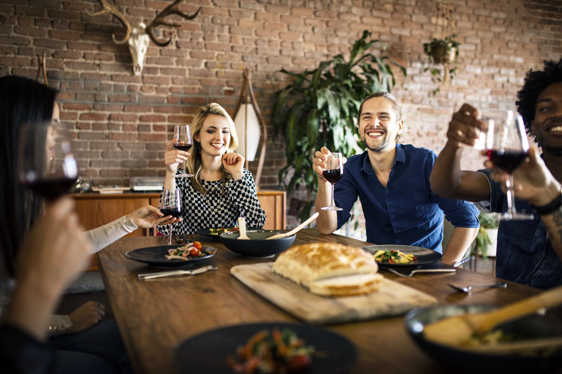 Friends enjoying a renovated home