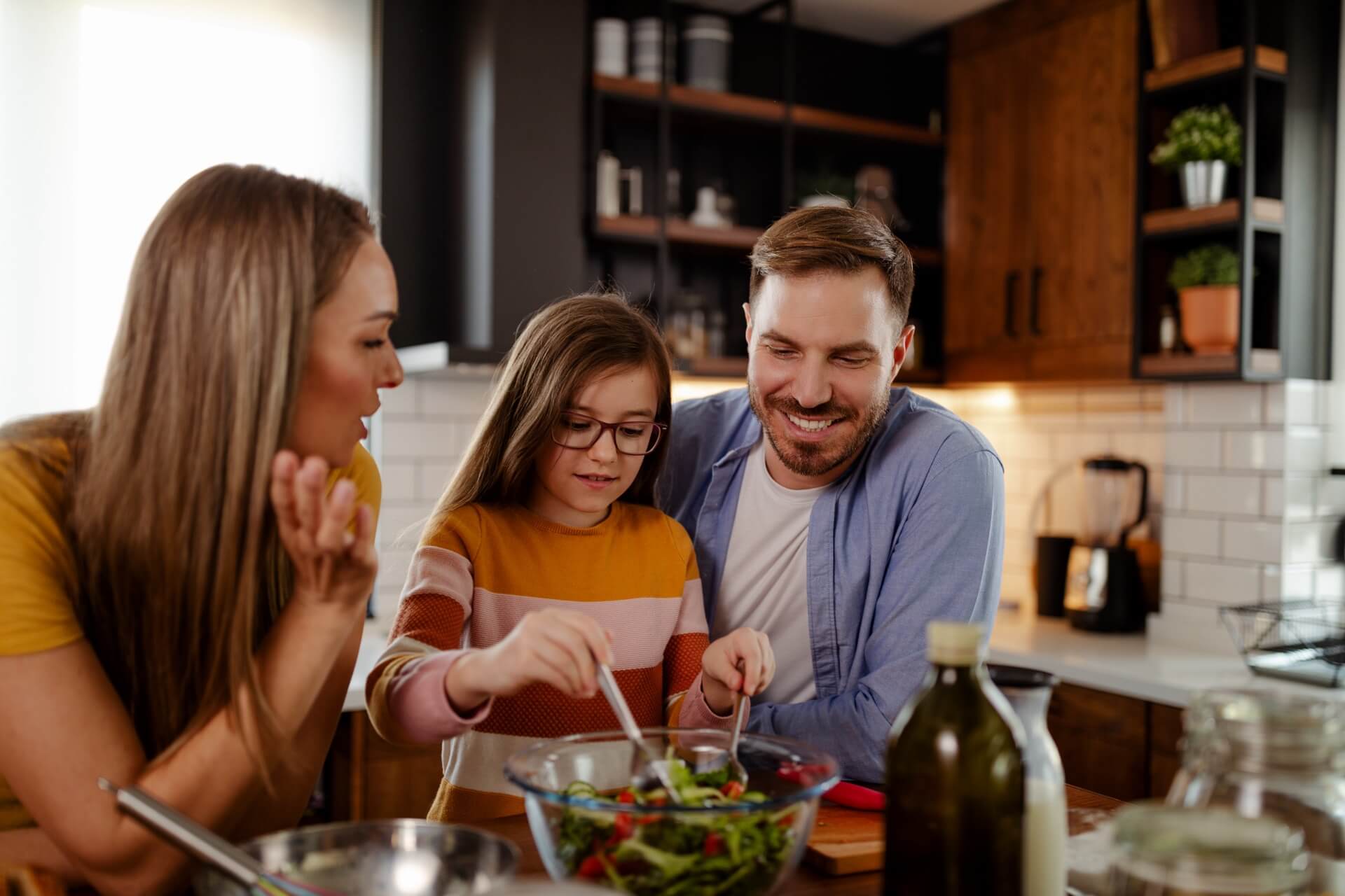 family in remodeled kitchen in Carlisle Pennsylvania